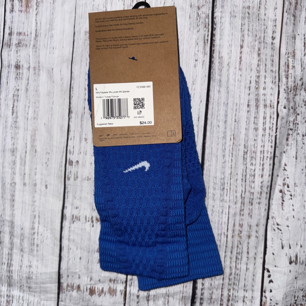 Nike Unicorn Dri-FIT ADV Multisport Crew Socks Blue FZ3399-480 Mens 8-12 Large - Picture 2 of 4